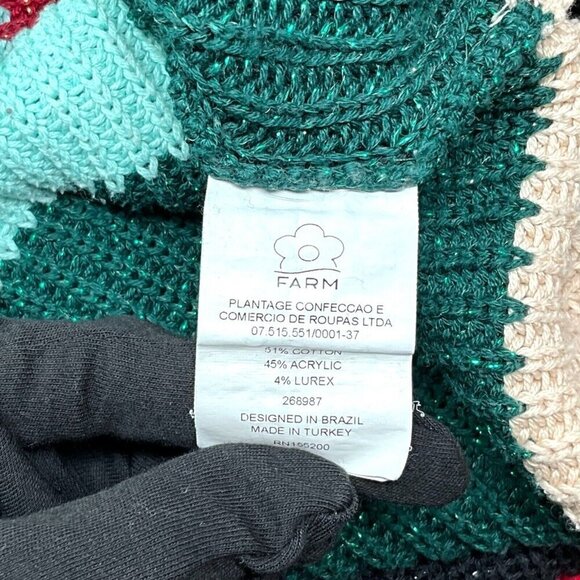 Farm Rio x Anthropologie The Boldly Stripe Knit Turtleneck Sweater Size XS Multi - Picture 9 of 10